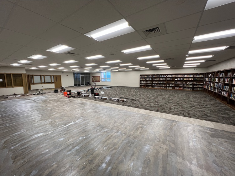 new flooring in the middle school media center